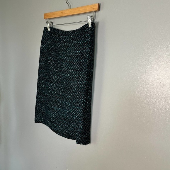 BETH Bowley Green Wool Boucle Pencil Skirt Size 2 - Picture 3 of 6